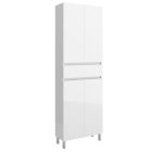 Colonne 4 portes 1 tiroir INFINITY BLANC BRILLANT 600 x 1820 x 240 mm