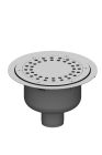 siphon de sols souples cloche sort. Vert  avec platine GE50mm  D200 ø 63 mm  Trous ronds Ø08 mm, verrouillé 3kn
