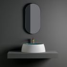VIS 62X33 LAVABO A POSER BI-COLORE PETROLIO/BLANC