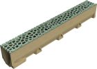 Caniveau en béton polymère avec grille fonte Voronoï couleur Malachite - ACO SELF - long. 1m x larg. 100mm x haut. 145mm - classe B125