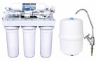 104375 - Osmoseur 5 étapes avec 4 cartouches (2 cartouches filtrantes + 1 cartouche au charbon actif + 1 cartouche membrane Vontron) + 1 robinet eau froide + 1 réservoir 11 Litres + 1 kit de raccordement