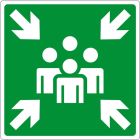 SIGNALISATION EXTERIEURE ET INTERIEURE - POINT DE RASSEMBLEMENT LUMINESCENT 200x200mm