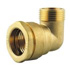 Coude laiton 90° fileté Ø32x1' - COUDE MALE LAITON D32x1