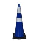 Cône base caoutchouc et bandes réfléchissantes - CLASSE 2 - Bleu