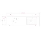 Plan de toilette sur mesure de 1801 jusqu´à 2000 avec ou sans usinage WHITE COTTON 1801 - 2000 x 40 x 460 mm