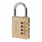CADENAS 4 CHIF.ALU LAITONNÉ 40MM   BL