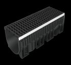 Caniveau avec 2 grilles fonte - long. 1m x larg. 300mm - classe C250