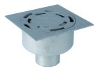 siphon de sol inox sort.Vert GE50mm 250x250 ø100 mm trous oblongs verrouillé microbillé 3 Kn