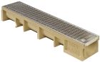 Caniveau de drainage en béton polymère avec grille - MEAGARD200 - long. 1m x larg. 204mm x haut. 150mm - classe A15