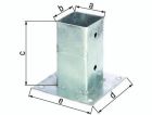 Ancre sur platine galva chaud 61x61