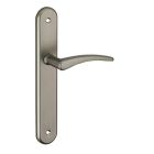 Ensemble poignée de porte Vesta aluminium brossé 195 mm à bec de canne
