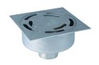 siphon de sol inox sort.Vert GE50mm 300x300 ø100 mm trous oblongs verrouillé microbillé 3 Kn
