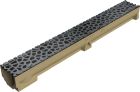 Caniveau en béton polymère avec grille fonte Voronoï couleur Diamant - ACO SELF - long. 1m x larg. 100mm x haut. 95mm - classe B125