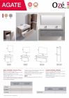 MEUBLE COLONNE AGATE 1500X350X300 FINITION GRIS PIERRE