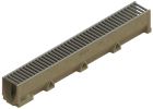 Caniveau en béton polymère avec grille passerelle en acier galvanisé couleur sable - ACO SELF 100 - long. 1m x larg. 100mm x haut. 145mm - classe A15