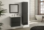 CAISSON MEUBLE LAQUE GRIS 60 CM - 2 TIROIRS