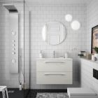 Meuble FUSSION CHROME 800 2 tiroirs  SBIANCATO 797 x 540 x 450 mm