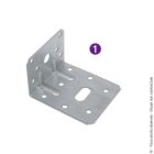 EQUERRE D'ASSEMBLAGE RENFORCEE REGLABLE 80X60X60X2 GALVA