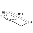 Plan vasque MAM 1200 coquette à droite CHARGE MINÉRALE BLANC MAT sans siphon ni