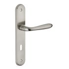 Ensemble poignée de porte Athéna acier brossé 195 mm à clé