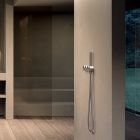 BAIN DOUCHE MURAL 2 SORTIES CHROME NOIR BROSSE INOX PVD
