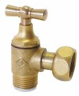 Robinet d'arrêt équerre pour WC - Compact, design et fiable - M3/8' - Ecrou tournant 3/8' - Tête à clapet - Laiton brut