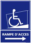SIGNALETIQUE RAMPE HANDICAPES FLECHE DROITE 210MM X 150MM