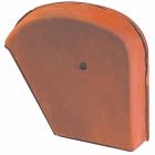 Fronton droit pour faîtière shed universelle terre cuite Ardoisé - long. 20 cm x larg. 21,5 cm