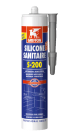 Mastic silicone sanitaire - S-200 gris argent - cartouche de 300ml