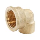 Coude laiton à souder - Femelle 15/21 - Pour tube cuivre Ø16 - Sachet de 2 pièces