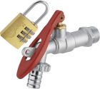 robinet 1/4 tour cadenassable M15x21 nez M20x27 Ø15 - cadenas combinaison 3 chiffres