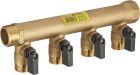 collecteur mâle femelle 20x27 monobloc avec vannes 4 départs mâle 15x21