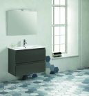 CAISSON MEUBLE LAQUE GRIS 70 CM - 2 TIROIRS