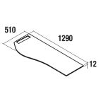 Plan de toilette MAM 1290 droite avec porte-serviettes pour plan vasque à poser avec porte-serviette MARBRE BLANC 1290 x 12 x 510 mm