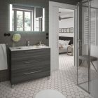 Meuble FUSSION CHROME 1000 3 tiroirs  ALSACE 997 x 868 x 450 mm
