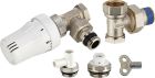 kit complet robinet de radiateur thermostatique équerre 15x21