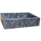 vasque en pierre rectangulaire 40/30/10 cm noir