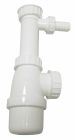 P119 - Siphon évier réglable avec prise pour mâchine à laver - Plastique blanc - 1 prise latérale pour machine à laver - hauteur réglable - arrivée écrou 40/49 - sortie écrou 40/49 avec joint américain pour tube Ø40