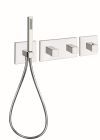 facade quadri horizontal thermostatique 2 sorties + douchette chrome