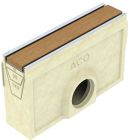 Avaloir Avec grille Bois Chêne, fente 8 mm, support acier inoxydable AISI 304L / A15