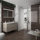 Meuble FUSSION CHROME 1000 2 tiroirs  CHÊNE NATUREL 997 x 540 x 450 mm