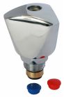 Tête universelle croisillon en laiton chromé - M12/17 - Profondeur siège 20 à 32mm