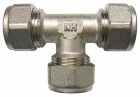 /3032-20 - Té égal à compression pour tube Multicouche Ø20 - Permet de raccorder un tube multicouche Ø20 par simple vissage à un écrou sans outil spécifique - (2 clés plates suffisent)