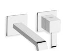 lavabo mural quadri 2 trous saillie 18 cm chrome ex qm277