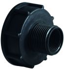 Adaptateur plastique cuve 1000L avec sortie à visser sortie cuve D60