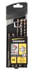 Coffret 5 forets béton Booster 3 taillants compatible SDS+ L110 Ø6-8 L160Ø6-8-10