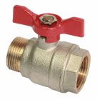 Vanne à sphère - Mâle / Femelle 12/17 - Manette papillon - Débit d'eau optimal avec le passage intégral - Etanchéité renforcée et maintenance facilité par la double sécurité, joint torique et presse-étoupe