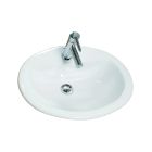 Vasque en céramique à encastrer - carrée blanc - long. 38 cm x larg. 38 cm