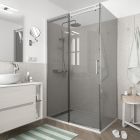 Paroi de douche - HELSINKI Côte fix haut.e Paillettes Fume 1 - 1,2 x haut. 1,95 m