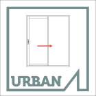 Menuiserie aluminium à rupture de pont thermique, thermolaquée, fabrication française sur mesure - Galandage URBAN 1 vantail 1 rail